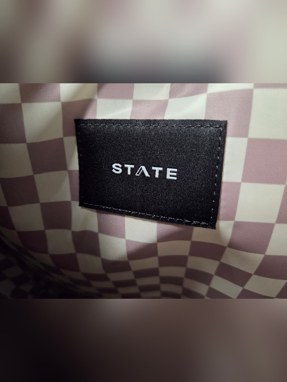 State- NEW Black Nylon Mini Lorimer Backpack w/Checkered Interior - Picture 8 of 8